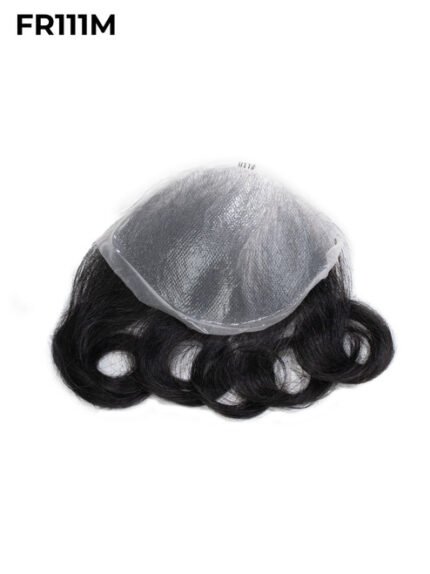 Mens Toupee FR111M V-loop Full Thin Skin Frontal Medium Hair Patch