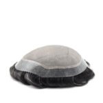Mens Toupee M100 Scallop Front Mono Top with Poly Perimeter