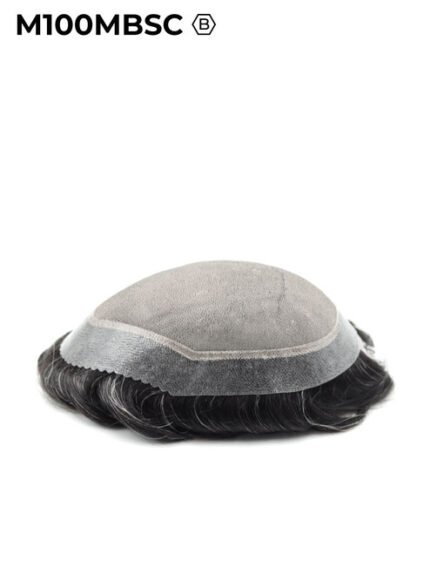 Mens Toupee M100MBSC Mono Top with Poly Perimeter - Basic Version