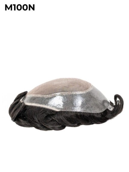 Mens Toupee M100N Mono Top with Poly Perimeter Narrow base