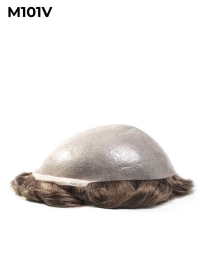 Mens Toupee M101 V-loop Thin Skin Base Hairpiece