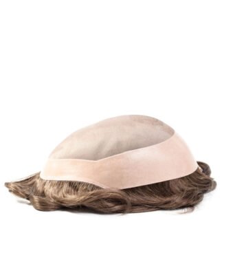 Mens Toupee M102 Mono Top with Poly Perimeter and Folded Lace Front