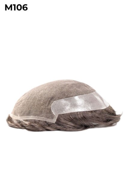 Mens Toupee M106 French Lace with Poly Back Hairpiece