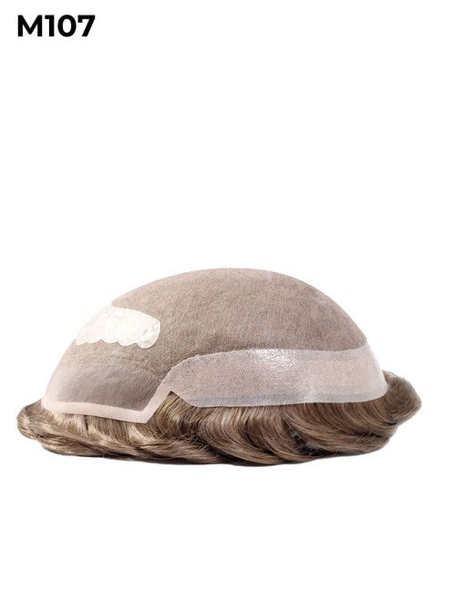 Mens Toupee M107 Fine Welded Mono Lace with Poly Back Hairpiece Mens Toupee M107 Fine Welded Mono Lace with Poly Back Hairpiece