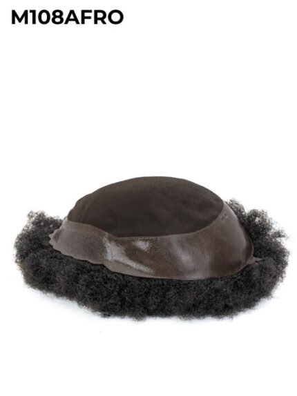 Mens Toupee M108AFRO Mono Top with Skin Front Afro Hair