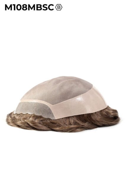 Mens Toupee M108MBSC Mono Top with Skin Front Medium - Basic Version