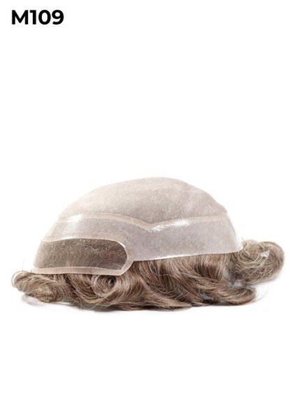 Mens Toupee M109 Mono Top Lace Front with Poly Perimeter