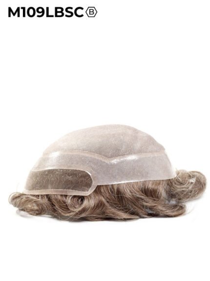 Mens Toupee M109LBSC Mono Top Lace Front with Poly Perimeter Large - Basic Version