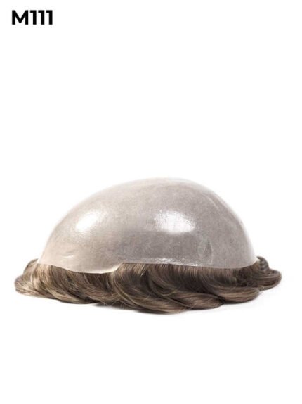 Mens Toupee M111 V-loop Thinnest Skin Base Hairpiece Disposable