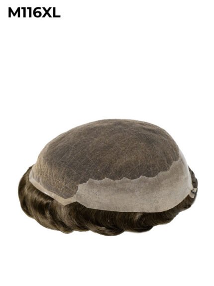 Mens Toupee M116XL Swiss Lace with Poly Back Extra Large Hairpiece