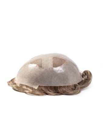 Mens Toupee M158 Skin Base with French Lace Window Top