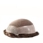 Mens Toupee M159 French Lace Top with Poly Perimeter