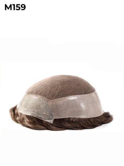 Mens Toupee M159 French Lace Top with Poly Perimeter