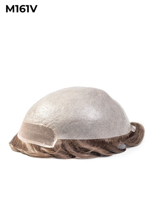 Mens Toupee M161V V-loop Poly Skin with Swiss Lace Front Mens Toupee M161V V-loop Poly Skin with Swiss Lace Front