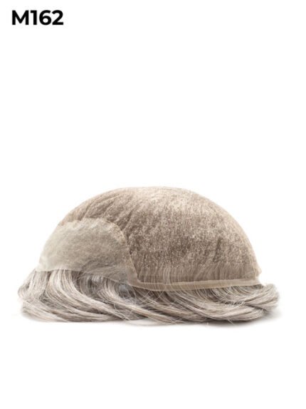 Mens Toupee M162 V-loop on Front Skin Poly with Swiss Lace Hairpiece