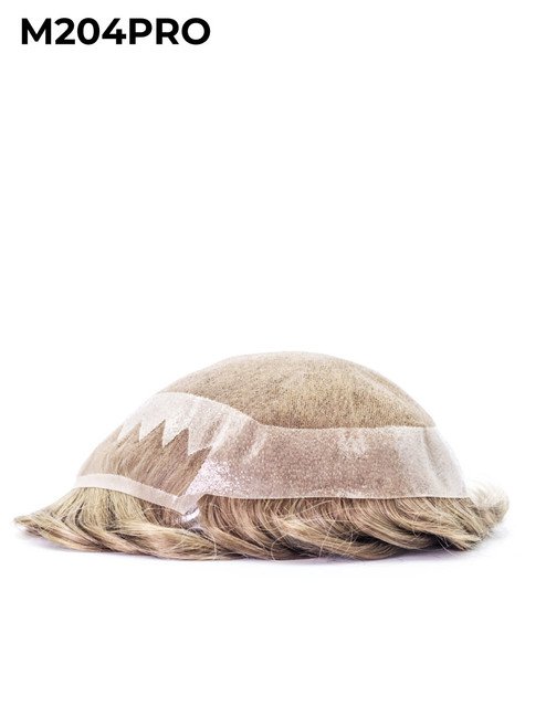 Mens Toupee M204PRO Poly Perimeter with Zigzag Poly Front & French Lace Top and front European Hair Mens Toupee M204PRO Poly Perimeter with Zigzag Poly Front & French Lace Top and front European Hair